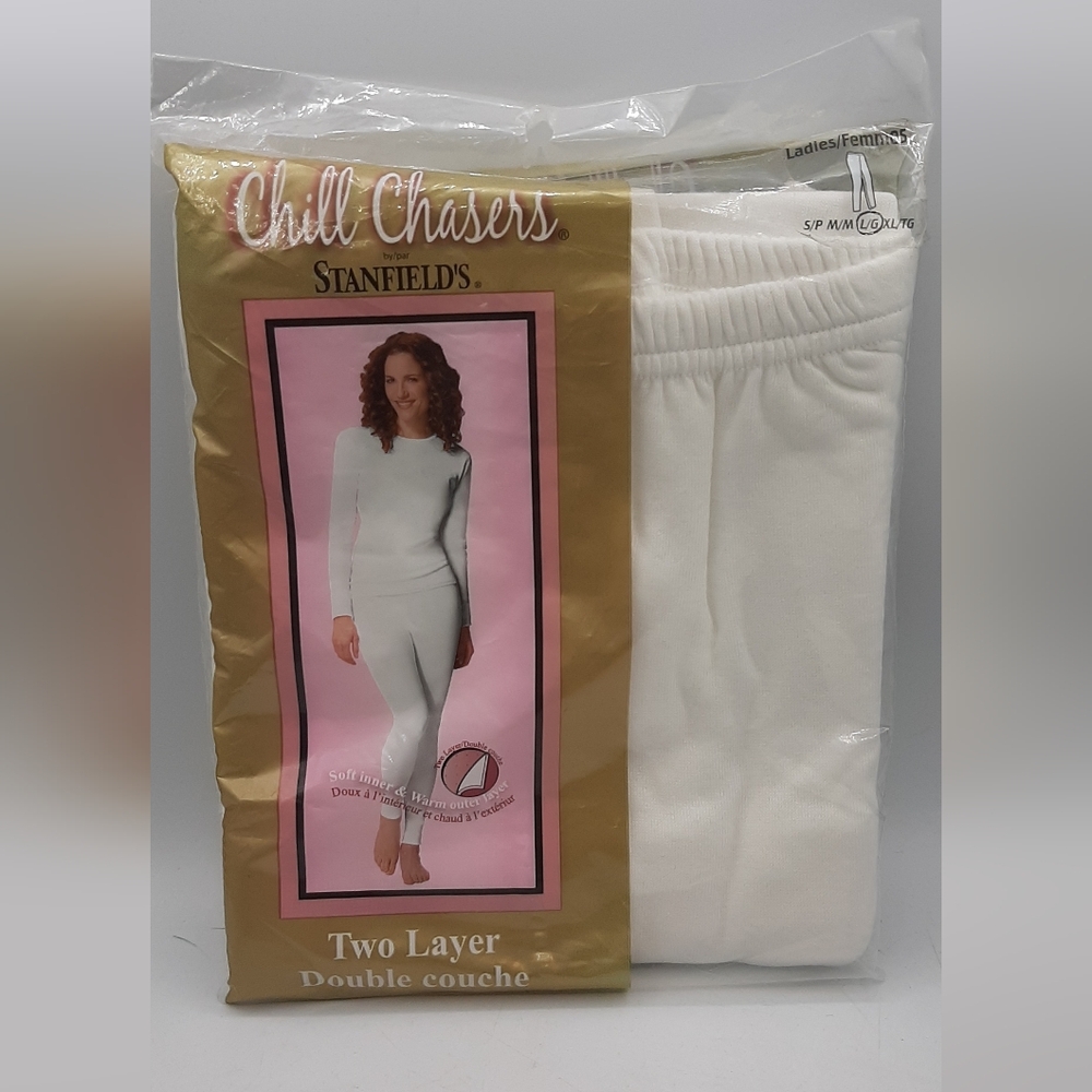 Vintage Stanfields Chill Chasers Ladies Two Layer Long Leggings Size Large NEW